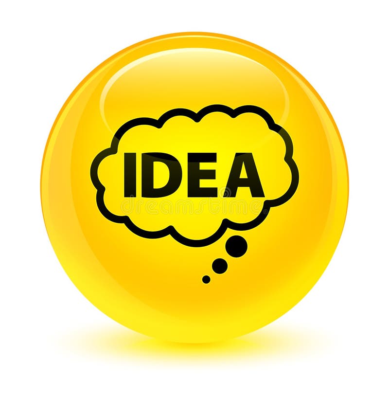 Idea bubble icon glassy yellow round button royalty free illustration