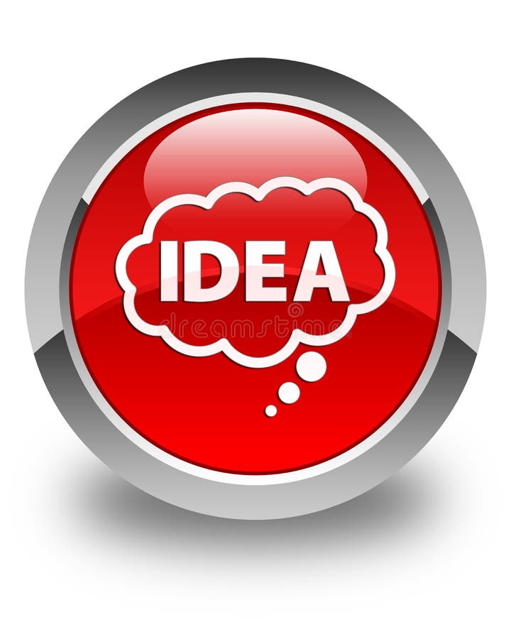 Idea bubble icon glossy red round button vector illustration