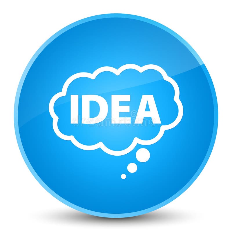Idea bubble icon elegant cyan blue round button stock illustration