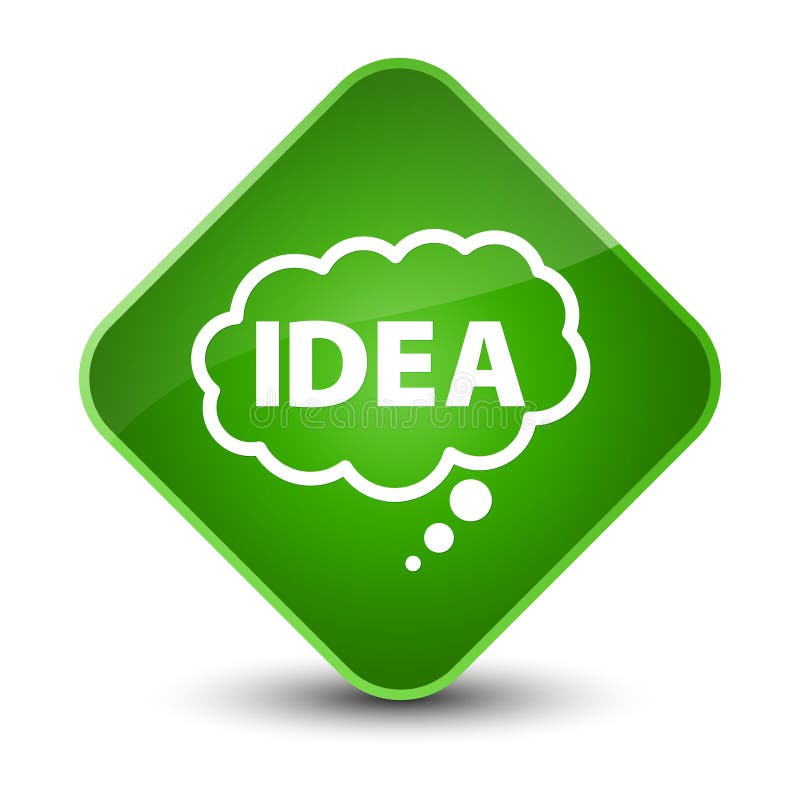 Idea bubble icon elegant green diamond button royalty free illustration