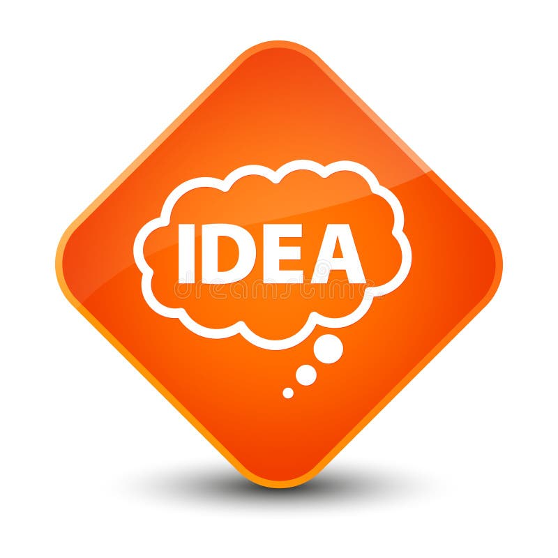 Idea bubble icon elegant orange diamond button stock illustration