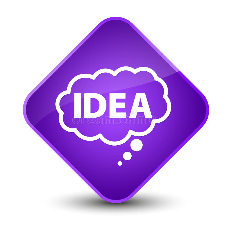 Idea bubble icon elegant purple diamond button vector illustration