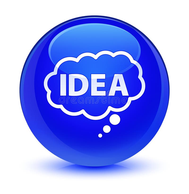 Idea bubble icon glassy blue round button vector illustration