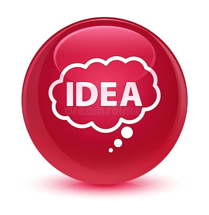 Idea bubble icon glassy pink round button vector illustration