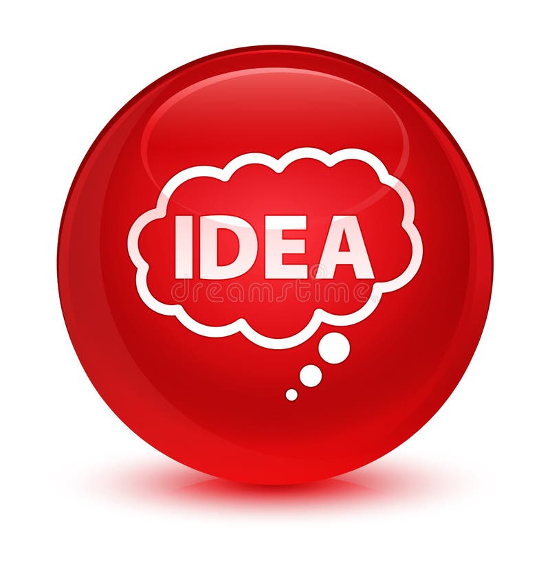 Idea bubble icon glassy red round button vector illustration