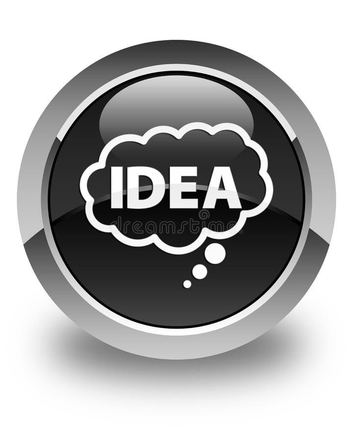 Idea bubble icon glossy black round button royalty free illustration