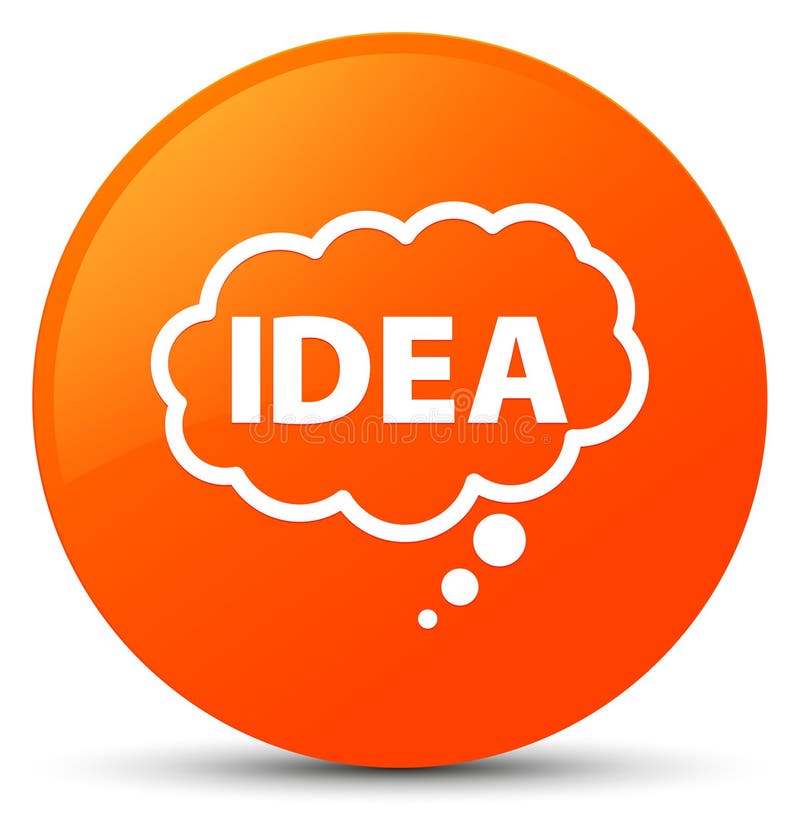 Idea bubble icon orange round button vector illustration