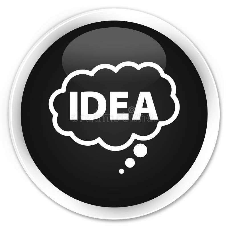 Idea bubble icon premium black round button stock illustration