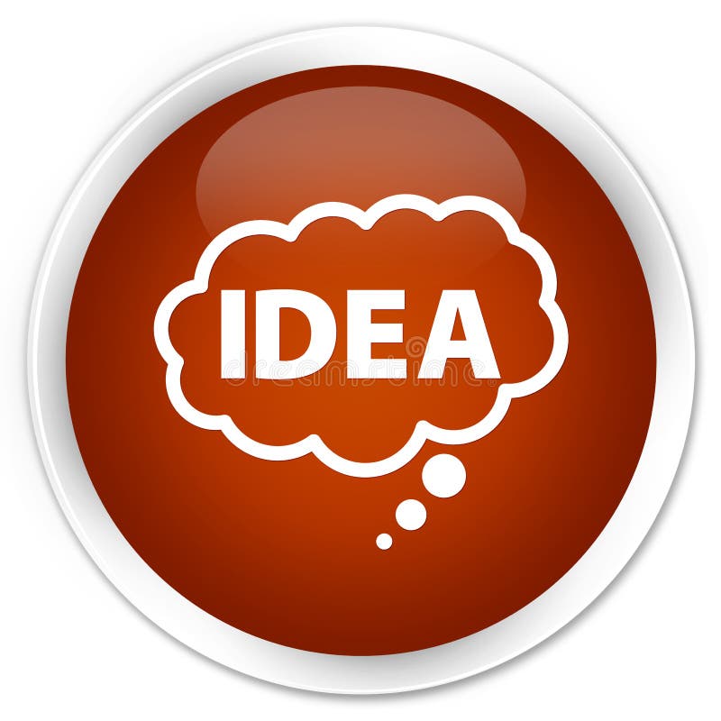 Idea bubble icon premium brown round button royalty free illustration