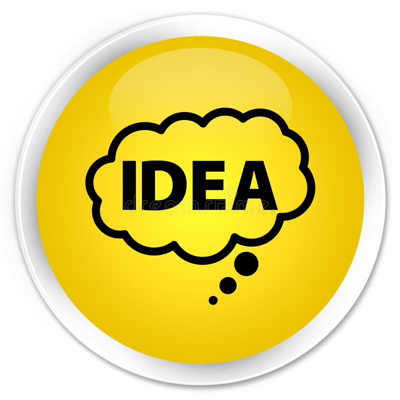 Idea bubble icon premium yellow round button stock illustration