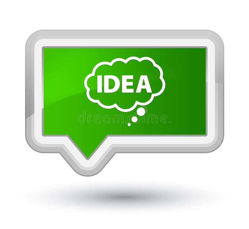 Idea bubble icon prime green banner button vector illustration