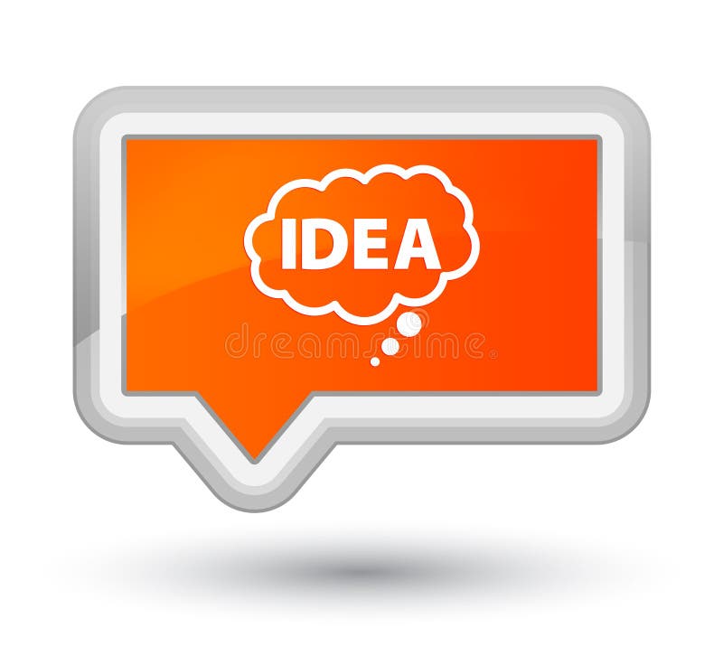 Idea bubble icon prime orange banner button vector illustration