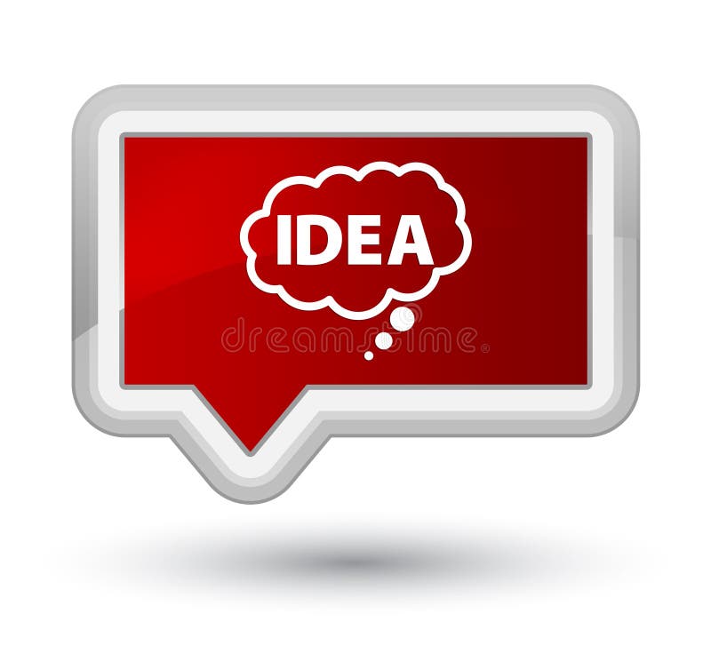 Idea bubble icon prime red banner button royalty free illustration