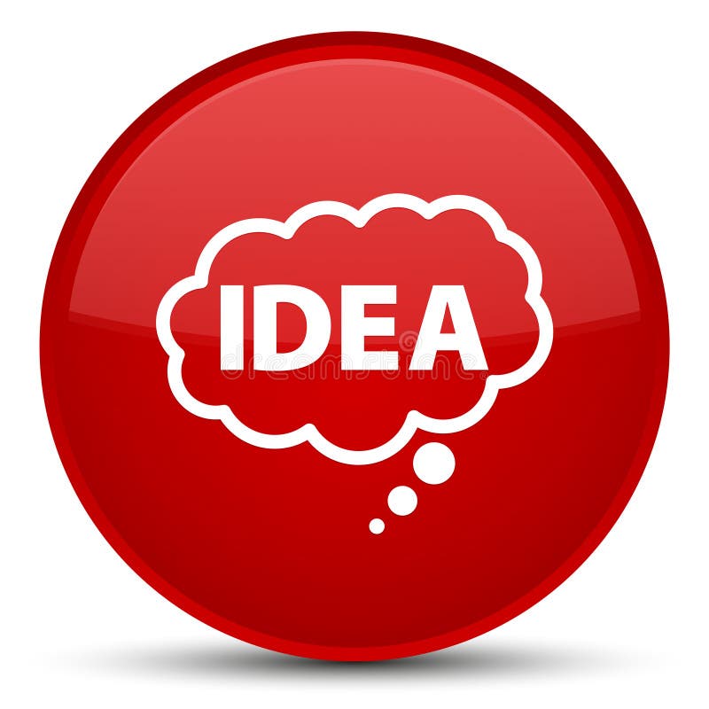 Idea bubble icon special red round button stock illustration