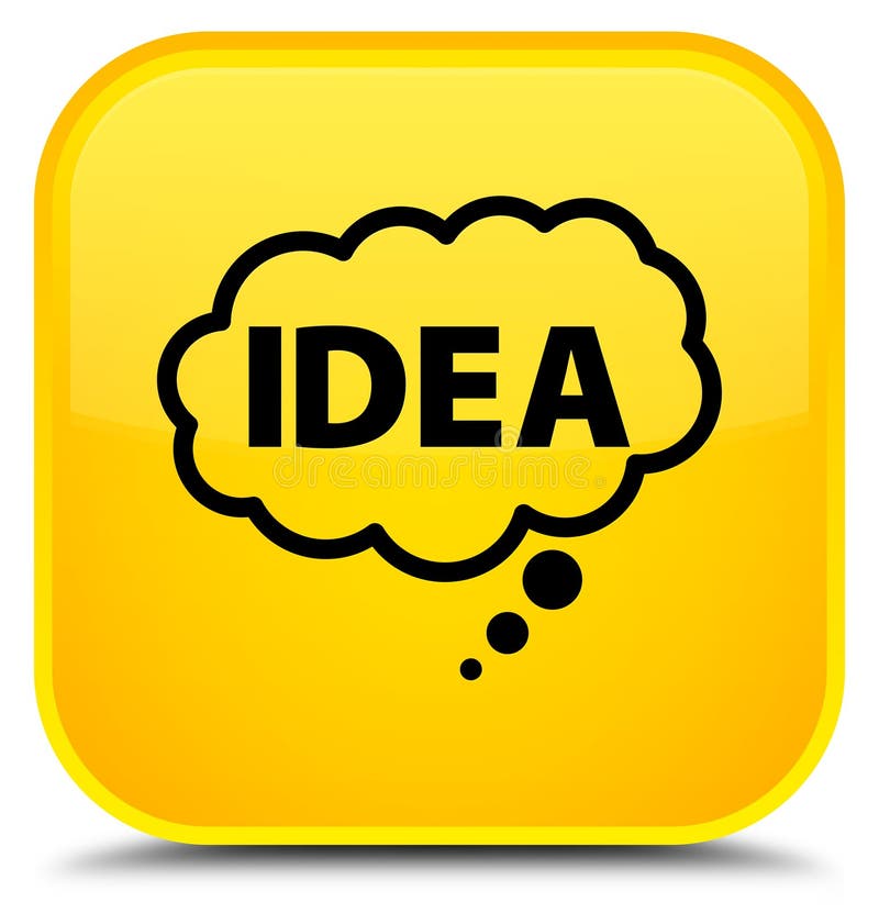 Idea bubble icon special yellow square button vector illustration