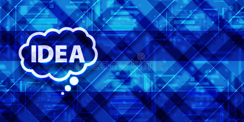 Idea bubble icon modern glassy blue banner background pattern illustration stock illustration