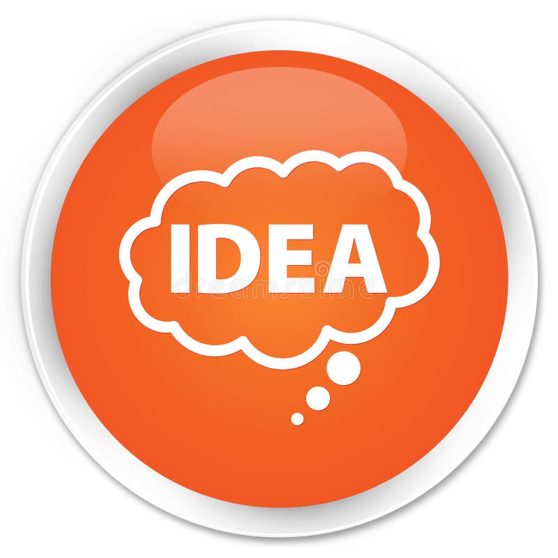 Idea bubble icon premium orange round button vector illustration