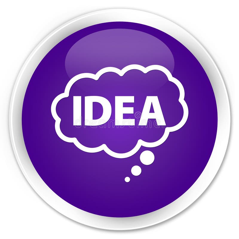 Idea bubble icon premium purple round button vector illustration