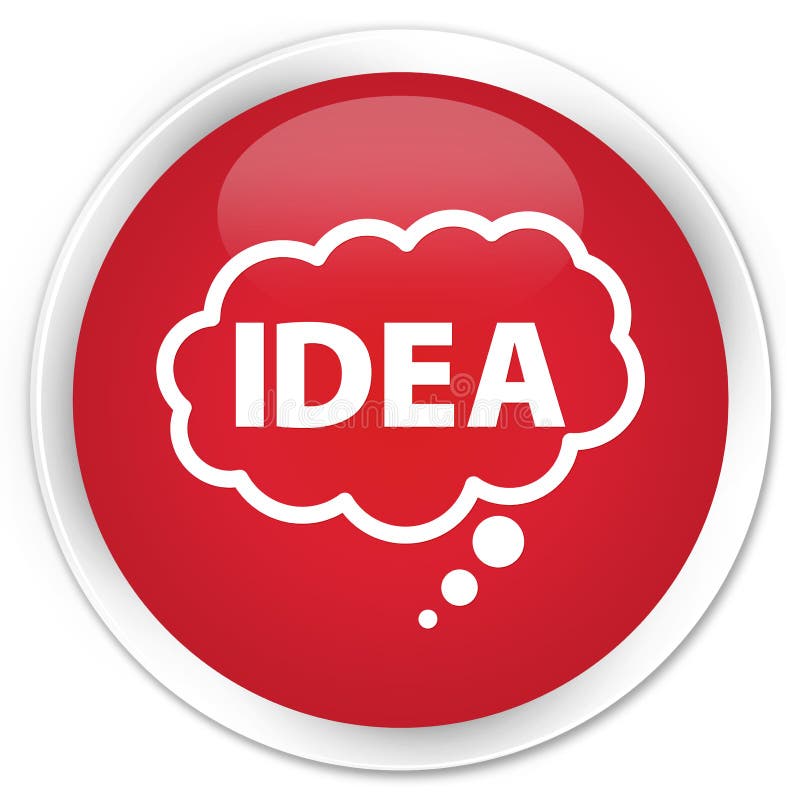 Idea bubble icon premium red round button royalty free illustration