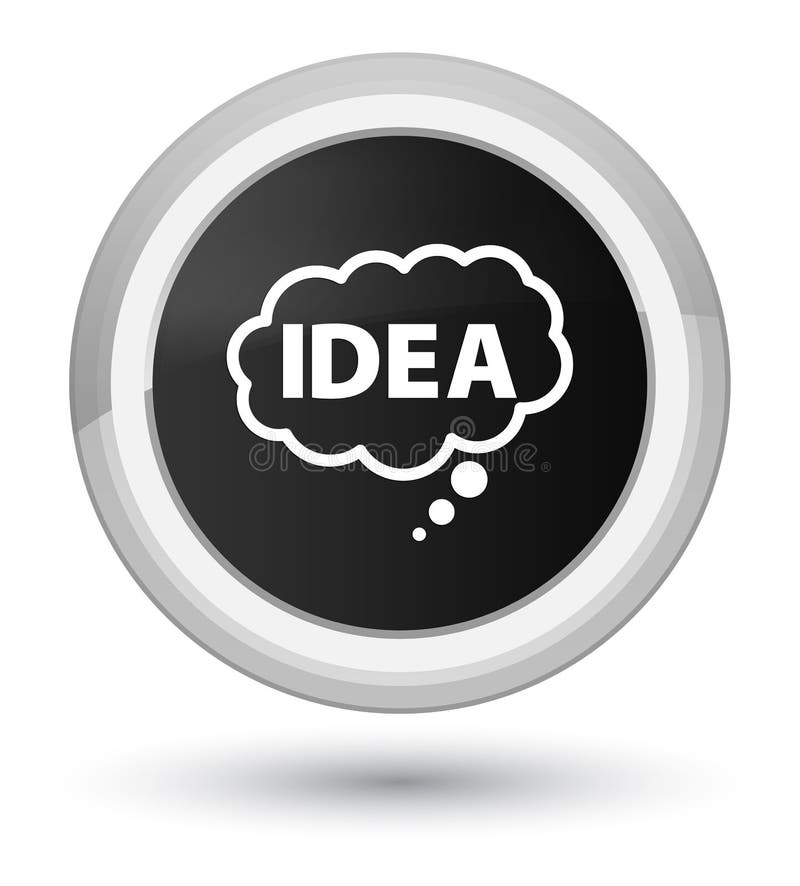 Idea bubble icon prime black round button vector illustration