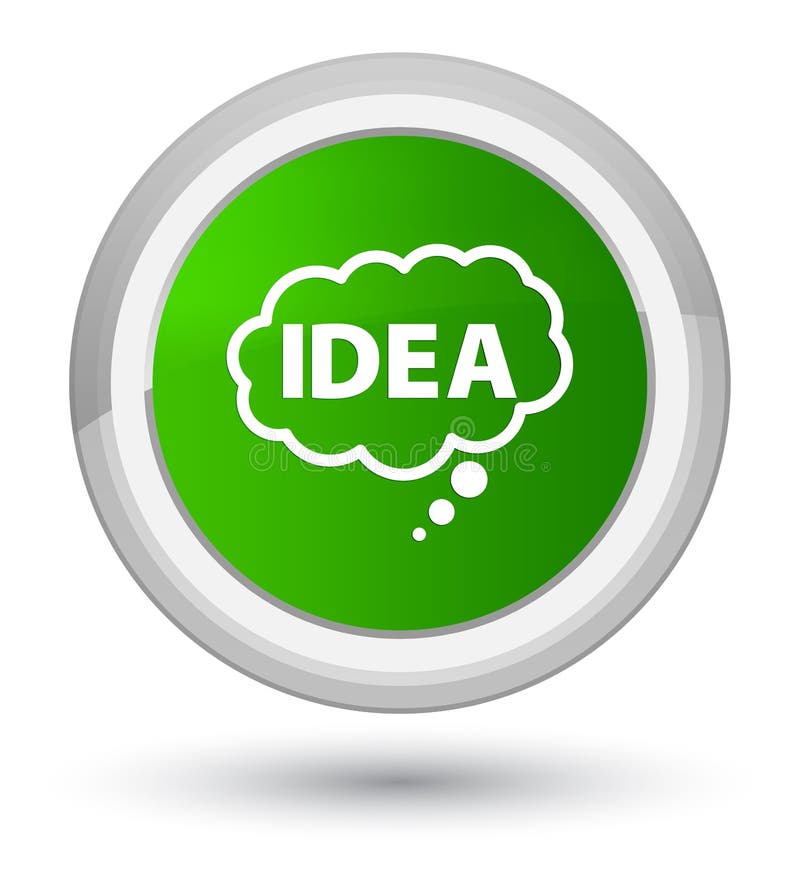 Idea bubble icon prime green round button stock illustration