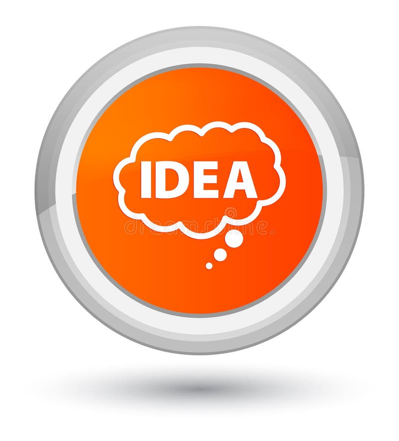 Idea bubble icon prime orange round button stock illustration