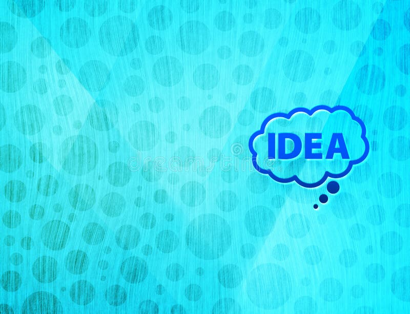Idea bubble icon shiny bubble abstract cyan blue background wet aqua texture illustration stock illustration