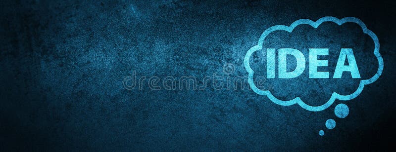 Idea bubble icon special blue banner background stock illustration
