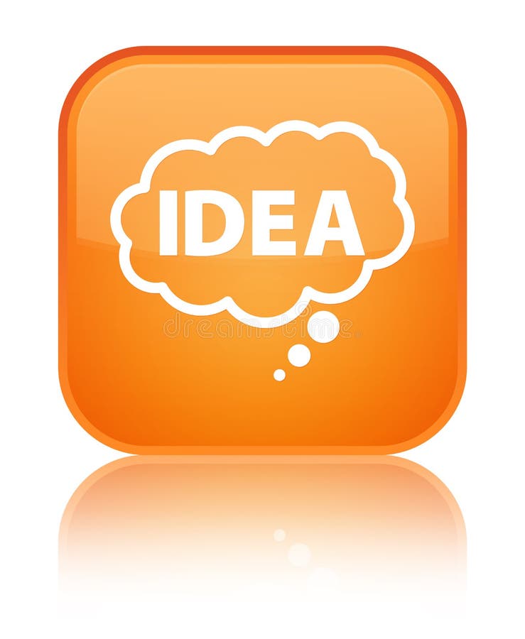 Idea bubble icon special orange square button royalty free illustration