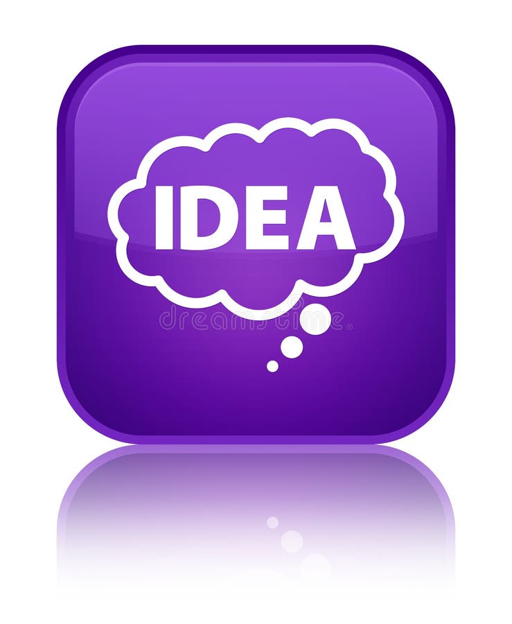 Idea bubble icon special purple square button stock illustration