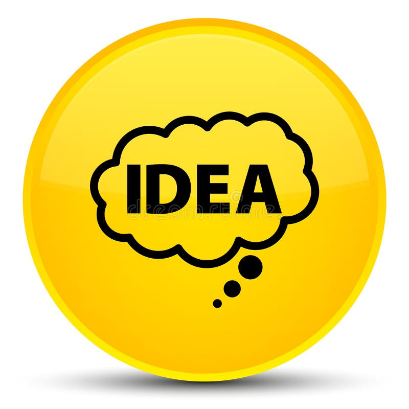 Idea bubble icon special yellow round button royalty free illustration