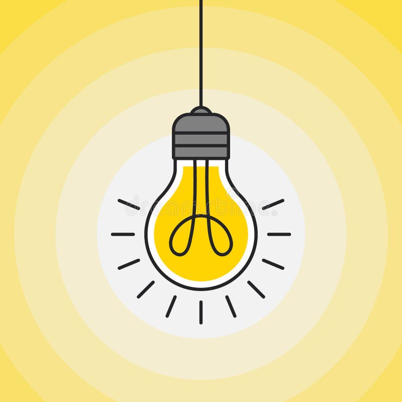 Idea. idea bulb. Energy and idea symbol. Concept of idea on yellow background Vector illustration vector illustration