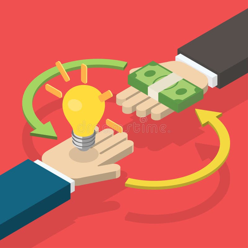 Idea che vende con concetto dei soldi royalty illustrazione gratis Idea che vende con concetto dei soldi royalty illustrazione gratis