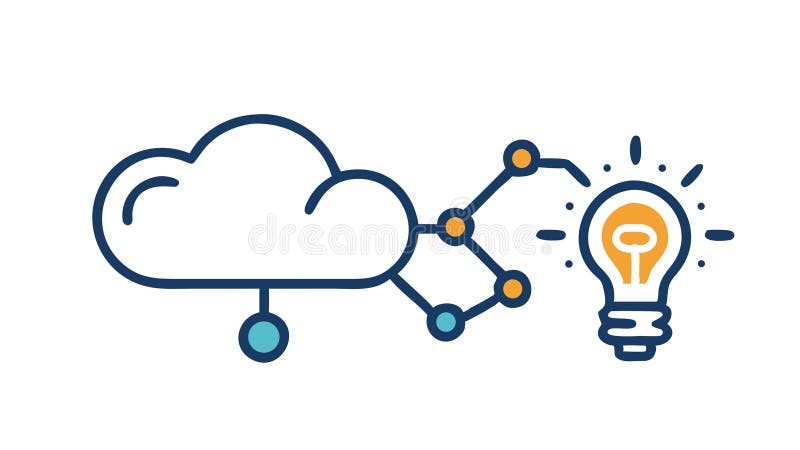 Idea Communication Icon Vector with Lightbulb and Chat Bubble, vector design Generative AI stock illustration