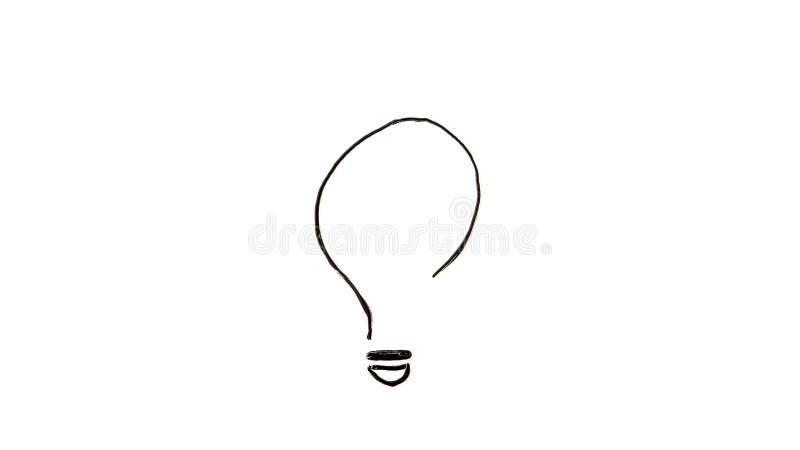 Idea concept. Hand drawn light bulb on whiteboard vector illustration