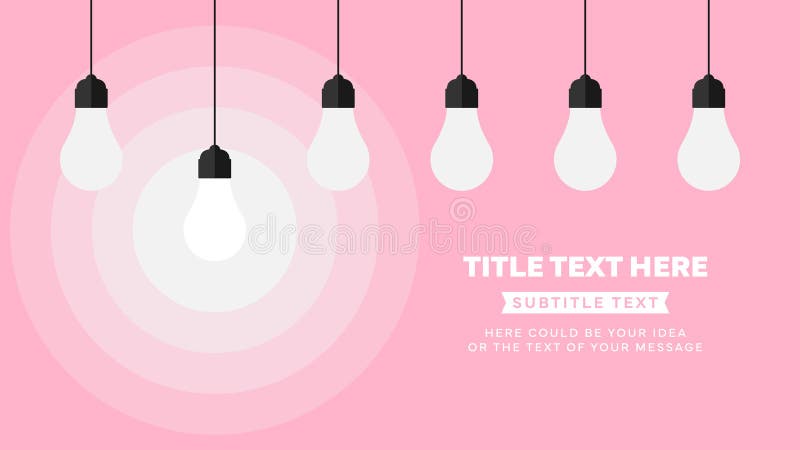 Idea concept. Light bulbs pink background vector illustration