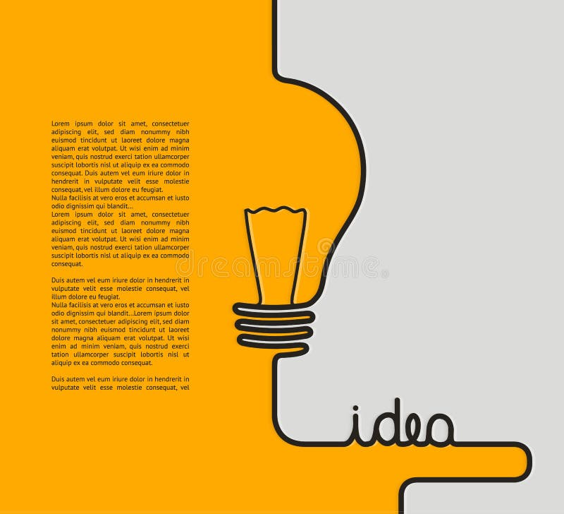 Idea concept. Wire forming a lightbulb and text idea. stock illustration Idea concept. Wire forming a lightbulb and text idea. stock illustration