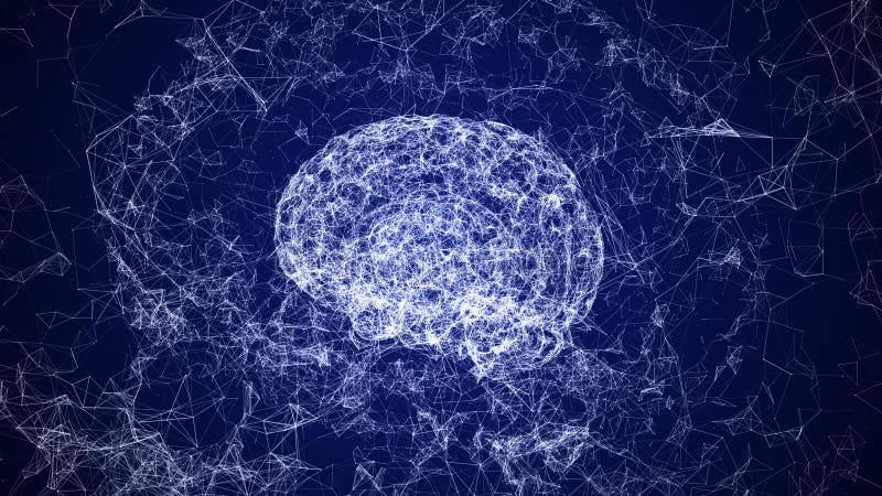 Cyber Brain Plexus Artificial Intelligence vector illustration