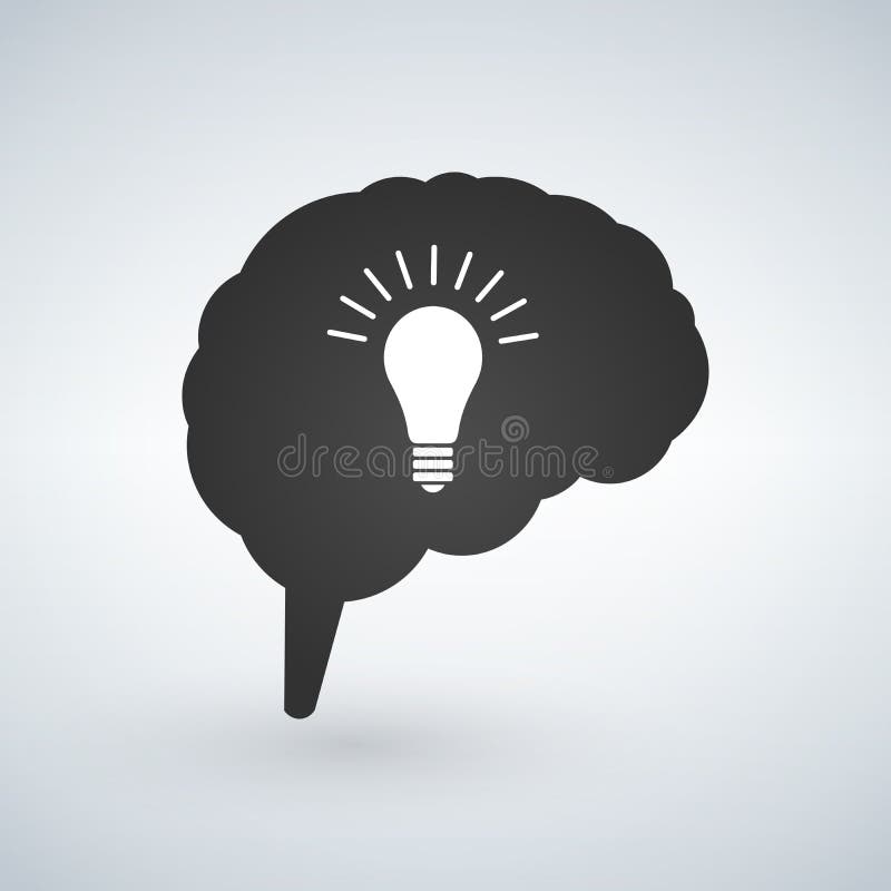 Idea della lampadina con il vettore del cervello Illustrazione creativa di vettore del cervello di idea della lampadina isolata s royalty illustrazione gratis Idea della lampadina con il vettore del cervello Illustrazione creativa di vettore del cervello di idea della lampadina isolata s royalty illustrazione gratis