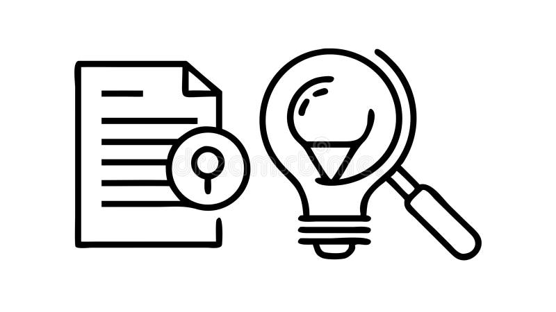 Idea Document Research. Innovating Through Detailed Analysis, vector design Generative AI royalty free illustration