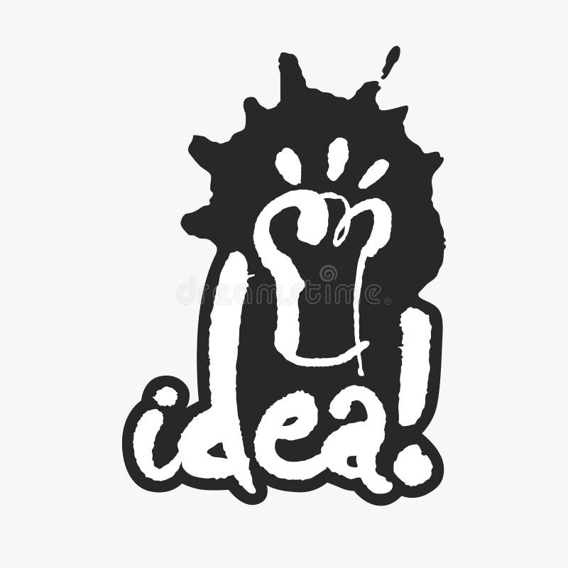 Idea en una mancha blanca /negra de la tinta stock de ilustración Idea en una mancha blanca /negra de la tinta stock de ilustración