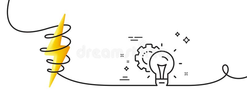 Pictogramă linie de transmisie idee. setări indicator cogrodă. proces de lucru. linie continuă cu curbă. vector stock illustration