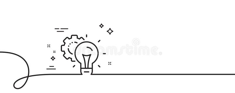 Pictogramă linie de transmisie idee. setări indicator cogrodă. proces de lucru. linie continuă cu curbă. vector stock illustration