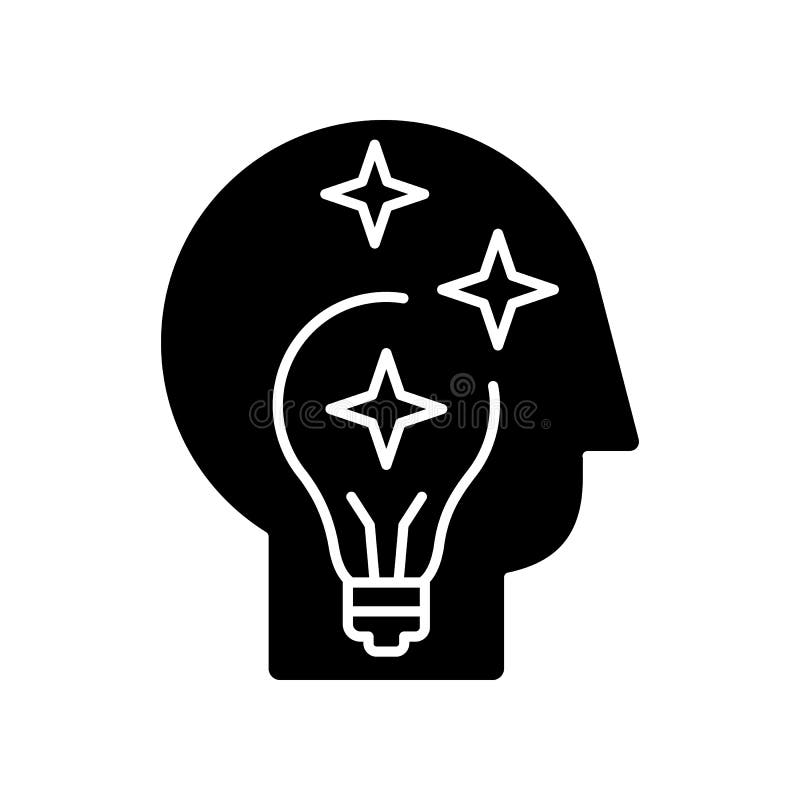 Idea generation black glyph icon stock illustration