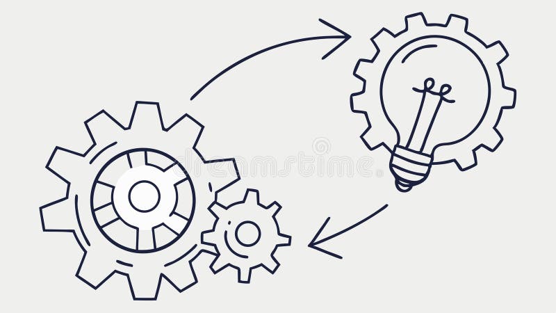 Idea Generation Cogwheel Lightbulb Vector, vector design Generative AI royalty free illustration