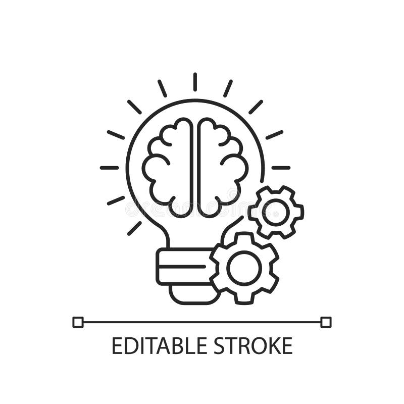 Idea generation linear icon royalty free illustration