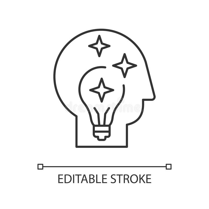 Idea generation pixel perfect linear icon vector illustration