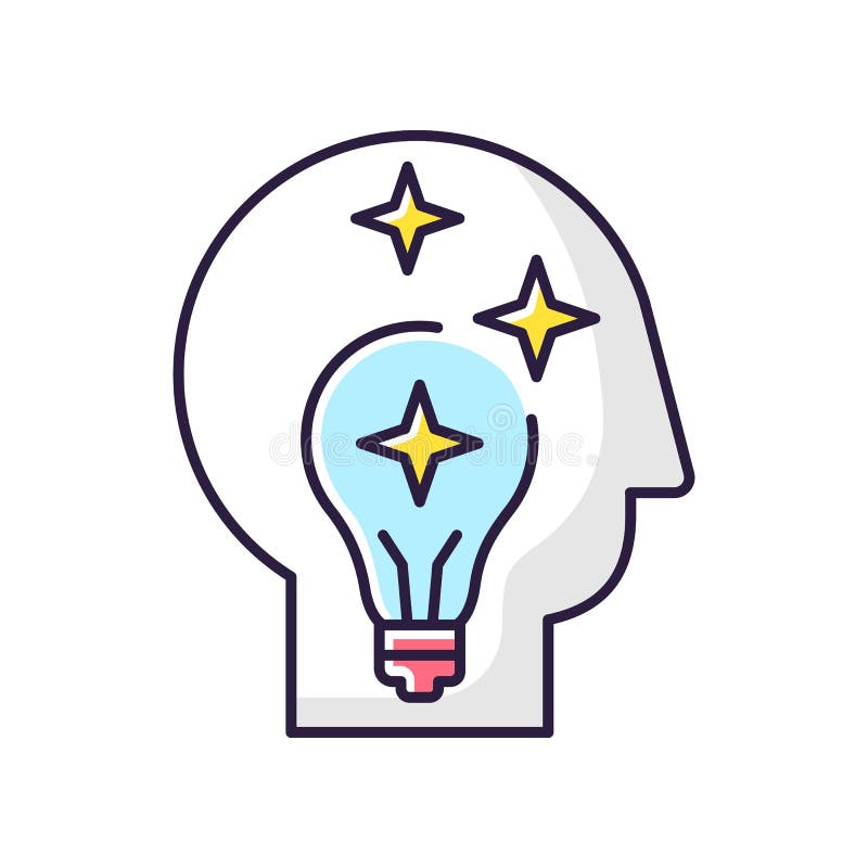 Idea generation RGB color icon vector illustration