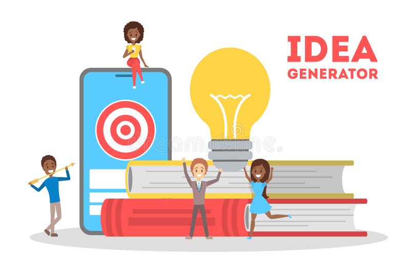 Idea generator concept. Creative thinking process, development royalty free illustration Idea generator concept. Creative thinking process, development royalty free illustration