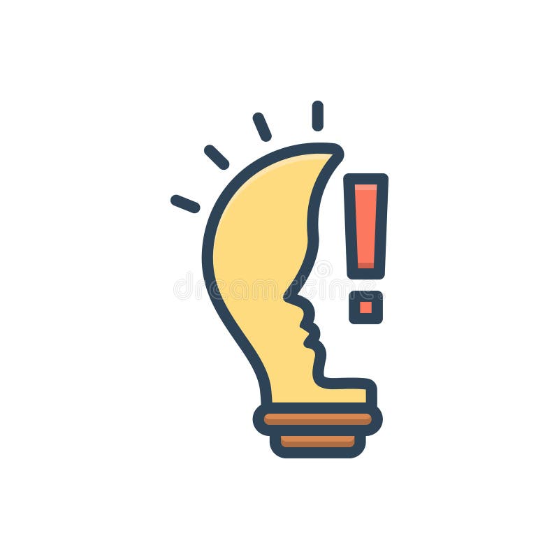 Color Illustration Icon for Idea, Thinking and Suggestion Stock